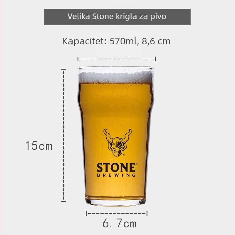IPA čaša za piće u tulipan obliku, kratka i visoka noga, tisk logotipa