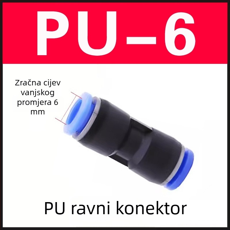 PU izravno-spojni plastični kućni set, 50 komada, uključuje 60 PC konektora i 72 pneumatska konektora
