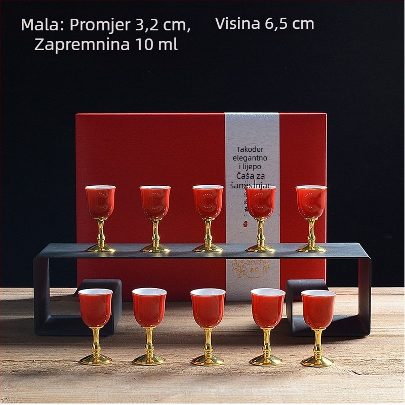 Porcelanski bijeli set za vino s antiknim dispenzerom, malom čašom i keramičkom karafom – vrhunski dar za dom