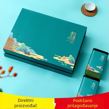 Kutija za poklon zelenog čaja sa praznom kutijom i praznim limenkama za čaj