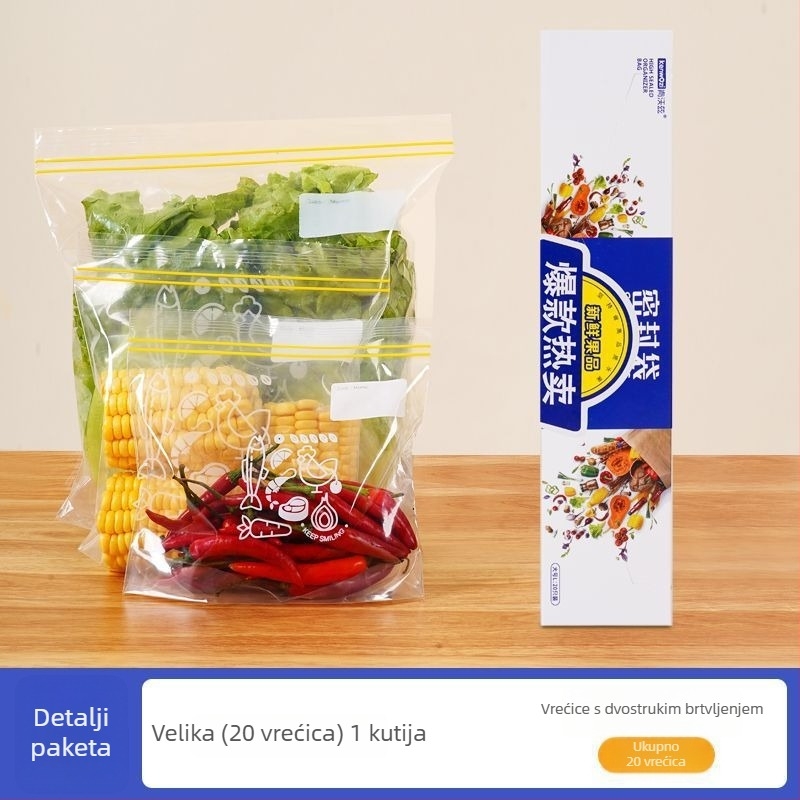 Vrećice za hranu s hermetičkim zatvaranjem, ponovno zatvarajuće vrećice za zamrzavanje, plastične vrećice za pohranu u hladnjaku