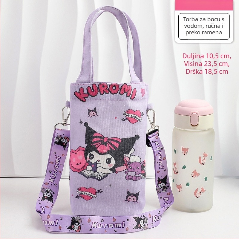 Slatka torbica za bocu s dizajnom crtanih likova, crossbody remen, prijenosni izolacijski zaštitnik za čašu