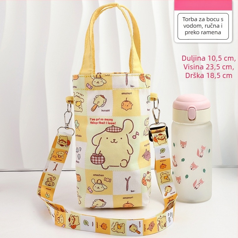 Slatka torbica za bocu s dizajnom crtanih likova, crossbody remen, prijenosni izolacijski zaštitnik za čašu