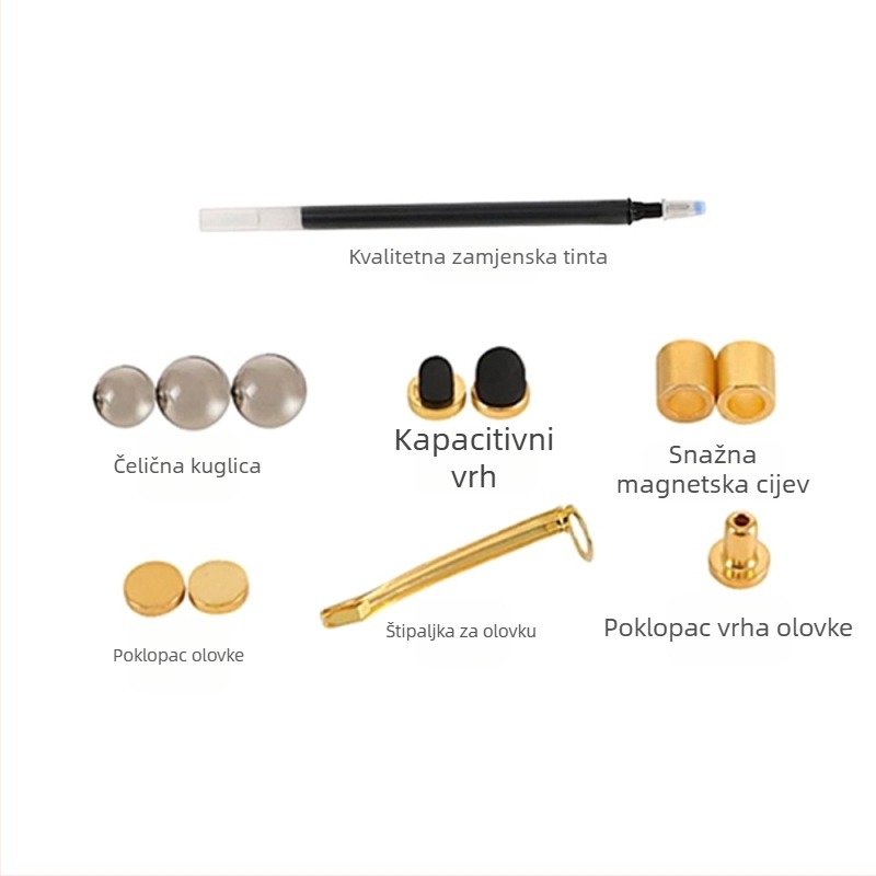 Kovinski klipovi za kapacitivni stylus, klipse za nalivpero i olovku, rastezljive rubne klipse, magnetski dodaci za olovke