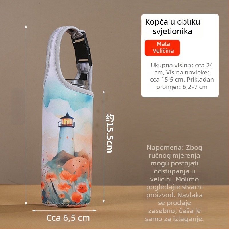Novi zaštitni omotač za šalicu u kineskom stilu, univerzalna platnena torba s dijagonalnim remenom