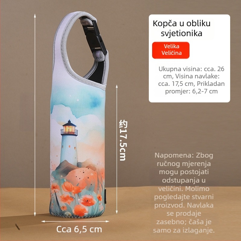 Novi zaštitni omotač za šalicu u kineskom stilu, univerzalna platnena torba s dijagonalnim remenom