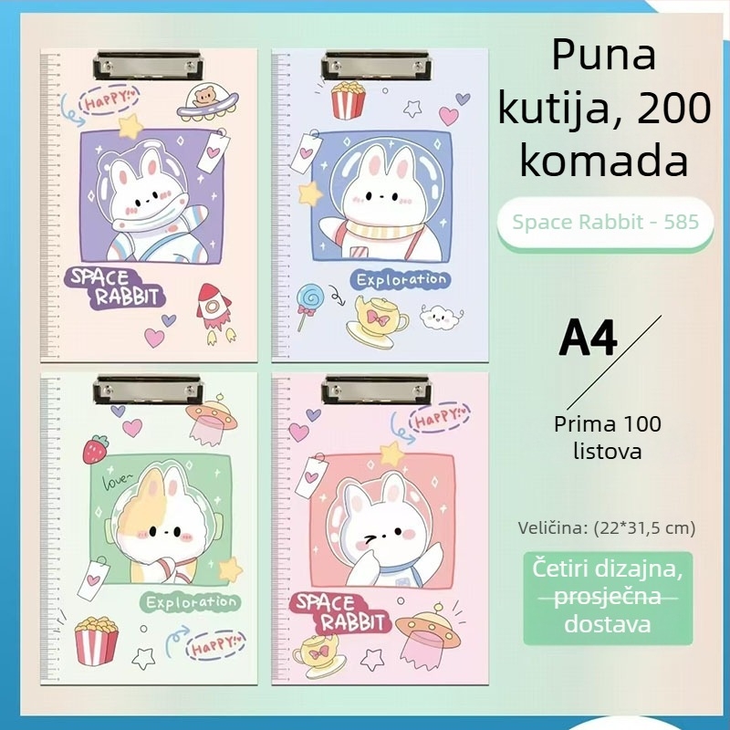 A4 papirnati folder s čvrstim klipom, crtani dizajn