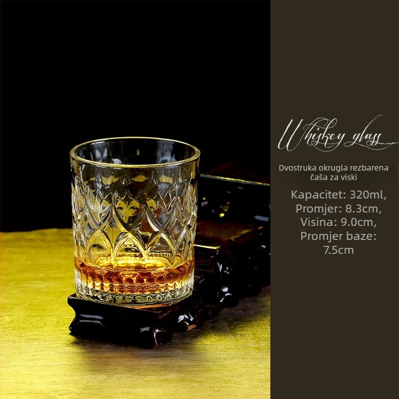 Retro kristalni set čaša za whiskey, konjak, pivo i crveno vino – kućna uporaba