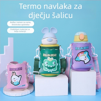 Dječja izolacijska zaštita za čašu s remenom i crossbody trakom – univerzalna zaštita za bocu vode