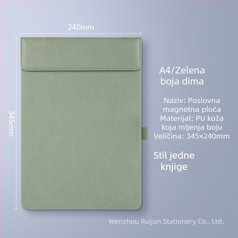 A4 mapa s PU kožom i prilagođenim logotipom – klip za bilješke i pločica za pisanje za uredske sastanke
