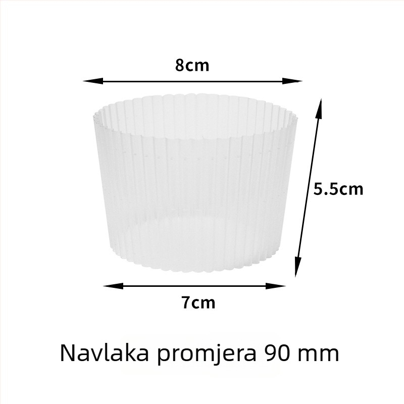 Plastična navlaka za čašu čaja s mlijekom, prozirna, protuklizna, za 500–700 ml, promjer otvora 90 mm
