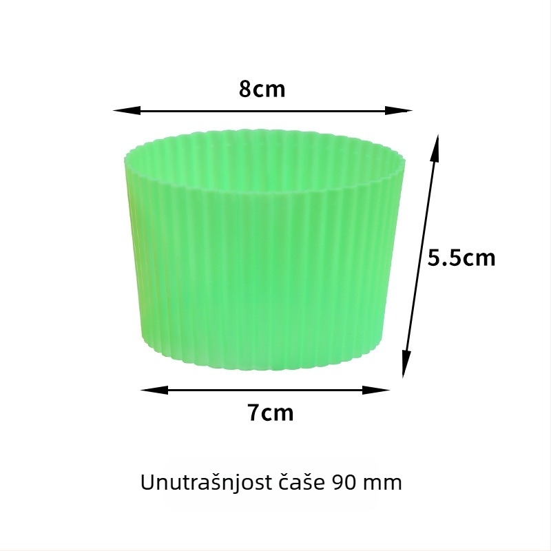 Plastična navlaka za čašu čaja s mlijekom, prozirna, protuklizna, za 500–700 ml, promjer otvora 90 mm