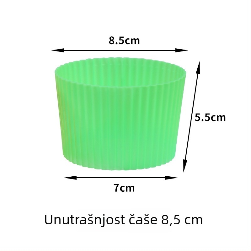 Plastična navlaka za čašu čaja s mlijekom, prozirna, protuklizna, za 500–700 ml, promjer otvora 90 mm