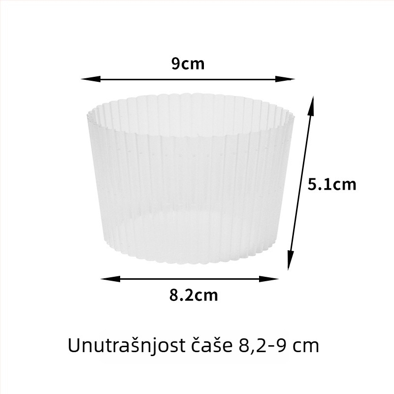 Plastična navlaka za čašu čaja s mlijekom, prozirna, protuklizna, za 500–700 ml, promjer otvora 90 mm