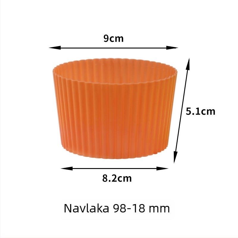 Plastična navlaka za čašu čaja s mlijekom, prozirna, protuklizna, za 500–700 ml, promjer otvora 90 mm