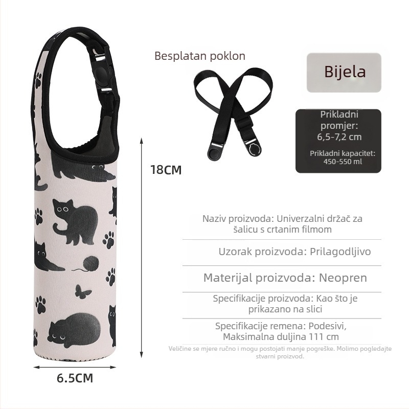 Izolirana navlaka za čašu s kopčom, univerzalna za boce s vodom, prijenosna i debela