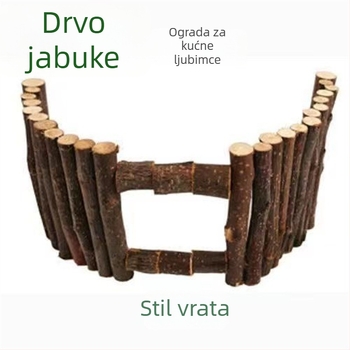 Dekorativna drvena ograda od jabukovog drveta za zlatog hrčka, svestrana penjačka ljestvica, razdjelnik i viseći most, igračke za kućne ljubimce
