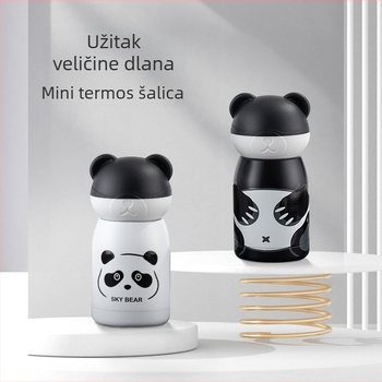 Panda mini izolirani termos šalice – karikatura dizajn, unutarnja 304 nehrđajućeg čelika, vanjska 201