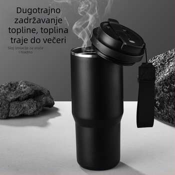 Čaša za automobil od nehrđajućeg čelika s dvjema ručkama, izolirani termos, moderan dizajn, prilagodba