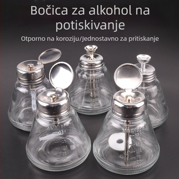 Staklena boca za alkohol 180 ml, s pumpom, industrijska upotreba, otporna na koroziju, antistatična, debela, s bakrenim jezgrom