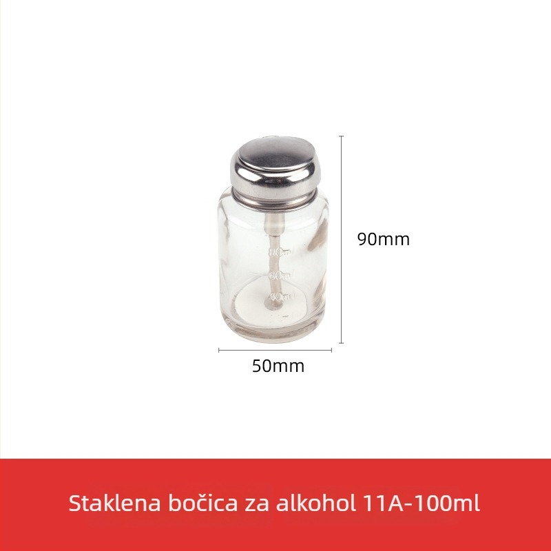 Staklena boca za alkohol 180 ml, s pumpom, industrijska upotreba, otporna na koroziju, antistatična, debela, s bakrenim jezgrom