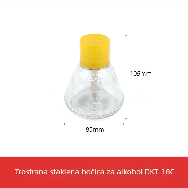 Staklena boca za alkohol 180 ml, s pumpom, industrijska upotreba, otporna na koroziju, antistatična, debela, s bakrenim jezgrom