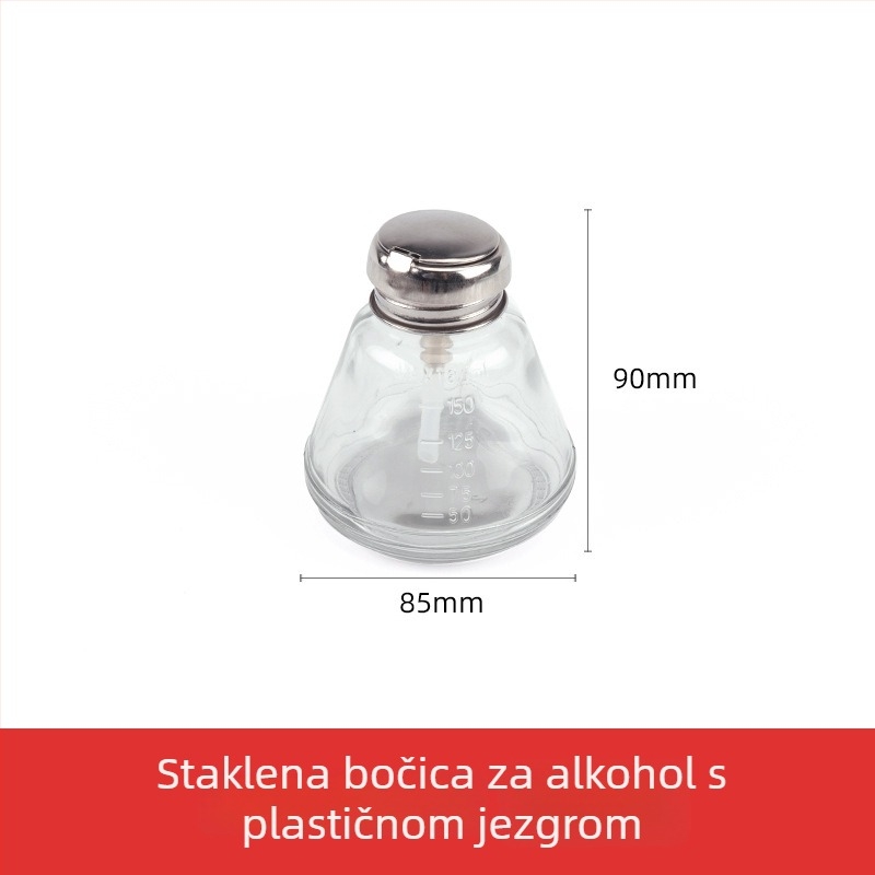 Staklena boca za alkohol 180 ml, s pumpom, industrijska upotreba, otporna na koroziju, antistatična, debela, s bakrenim jezgrom