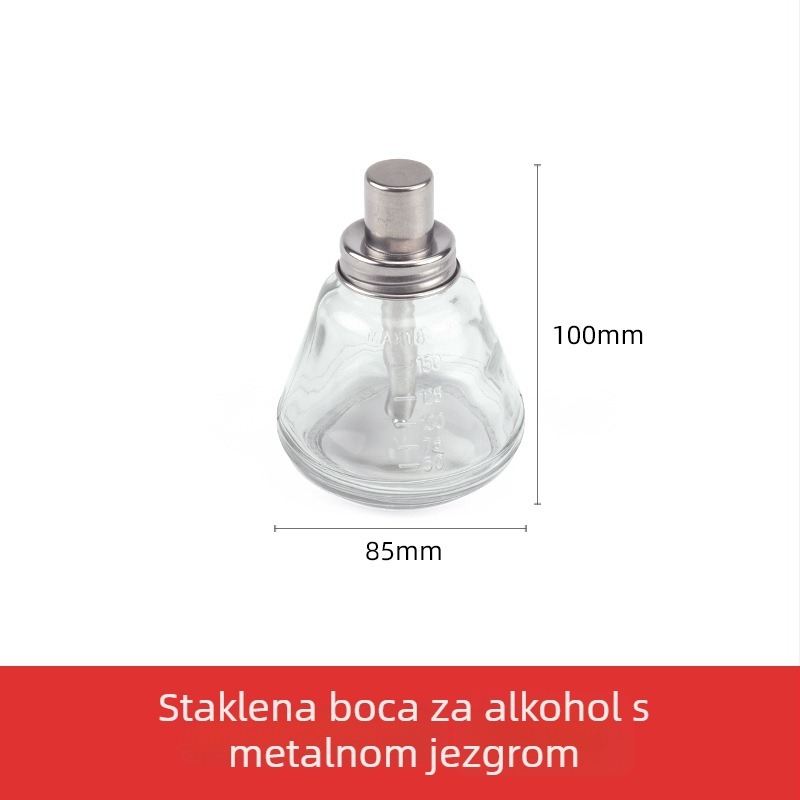 Staklena boca za alkohol 180 ml, s pumpom, industrijska upotreba, otporna na koroziju, antistatična, debela, s bakrenim jezgrom