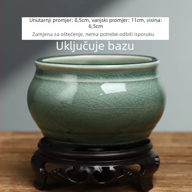 Keramička okrugla posuda za Phalaenopsis, bonsai i sukulente
