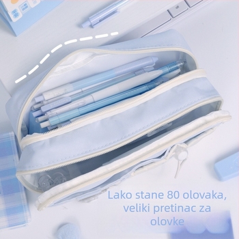 Slatka višeslojna pernica s velikim kapacitetom, Ins-stil, školski pribor za djevojčice osnovne i srednje škole