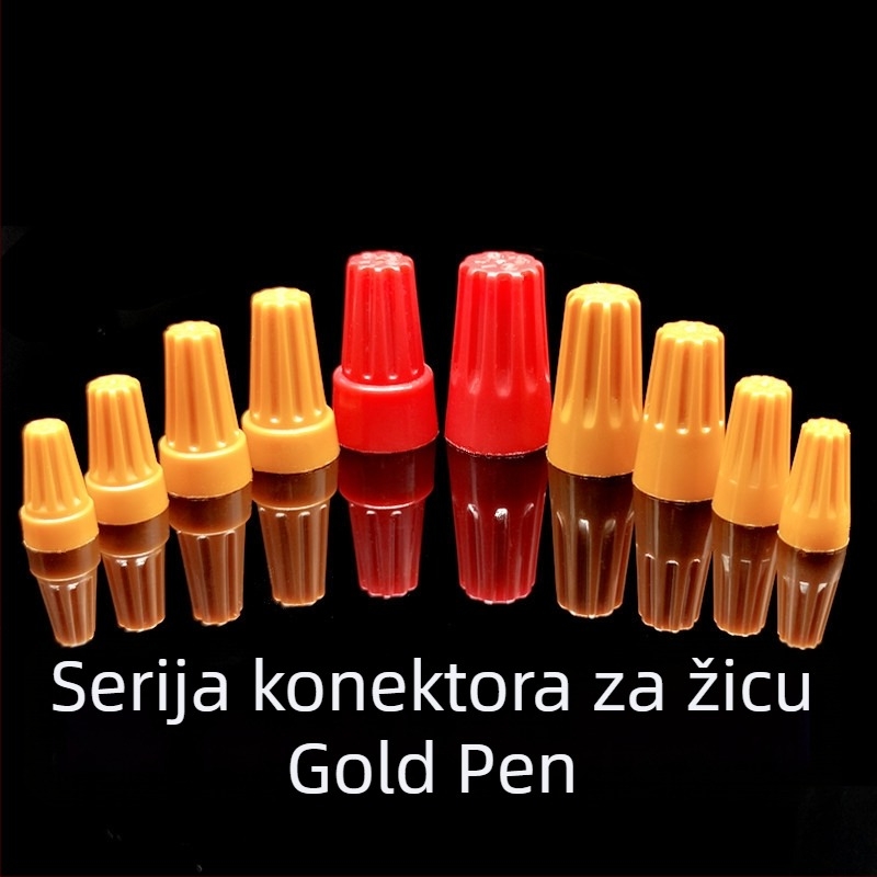 Gold-Pen boja opružni vijčani terminalni kapak, spiralni kabelski terminal, ručni zavrtni terminal, krimp kapak, zatvoren terminal, certificirano