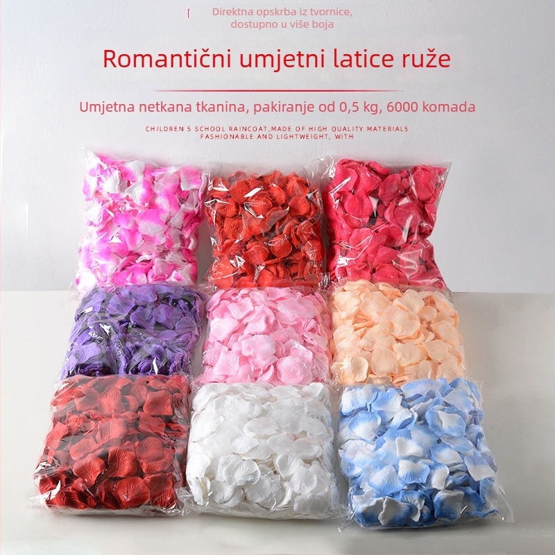 Vještački latice ruže od netkane tkanine, vjenčana dekoracija, ručno bacanje, paket 0,5 kg