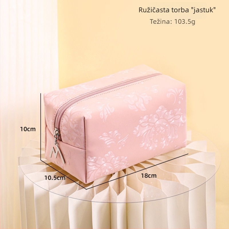 PU vodootporna torbica za makeup, elegantna polukružna clutch torbica za ruž, putna praktičnost