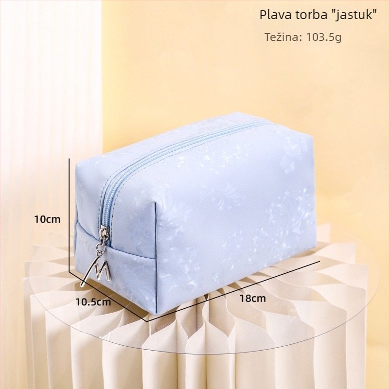 PU vodootporna torbica za makeup, elegantna polukružna clutch torbica za ruž, putna praktičnost