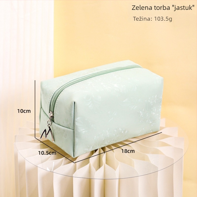 PU vodootporna torbica za makeup, elegantna polukružna clutch torbica za ruž, putna praktičnost