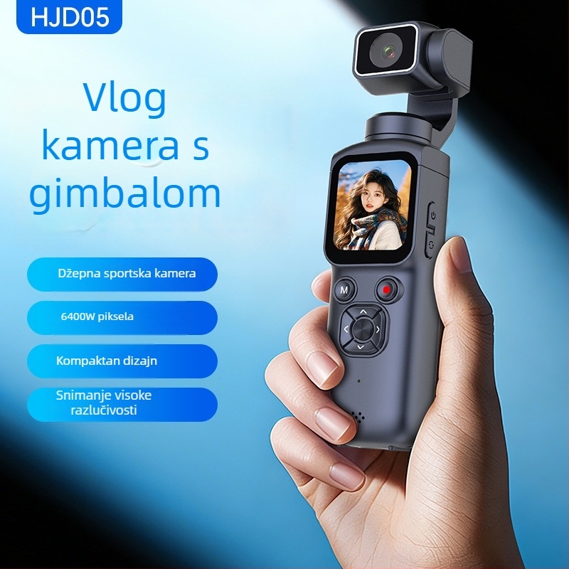 Džepna kamera s gimbalom za sportske snimke, 4K video, Wi-Fi prijenos na mobitel