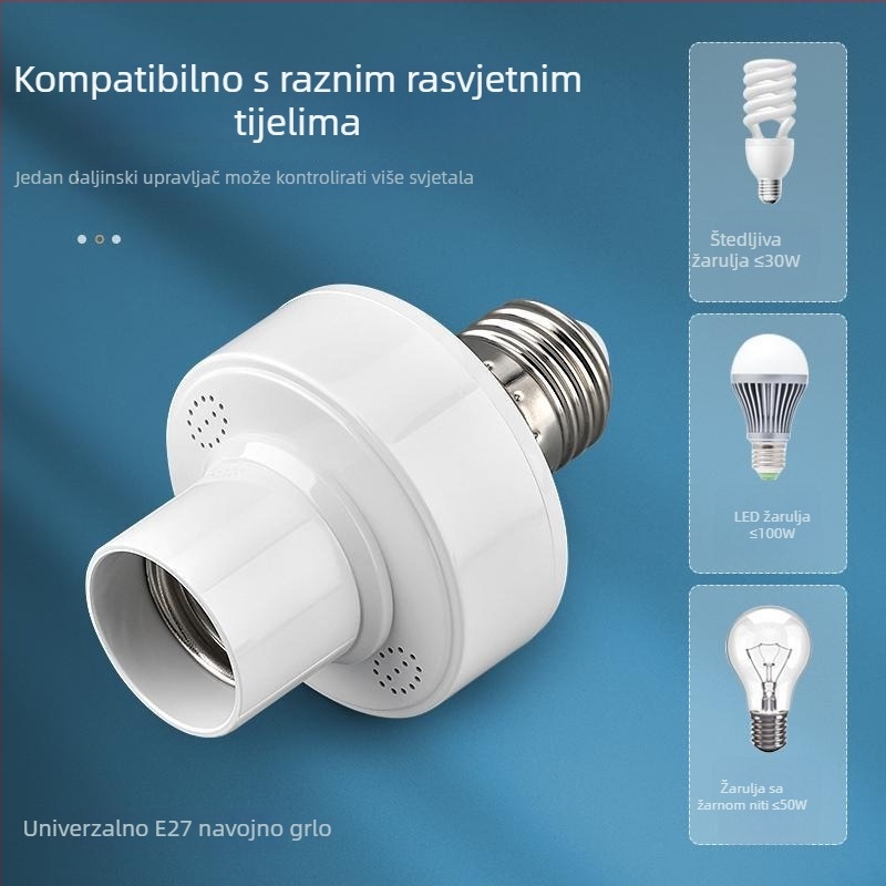 Bežični držač lampe s daljinskim upravljačem, 220V, kućna upotreba, vremenski prekidač rasvjete u spavaćoj sobi