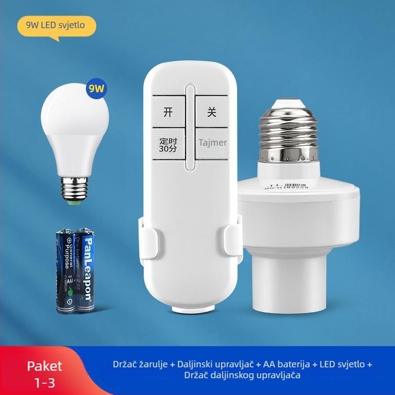 Bežični držač lampe s daljinskim upravljačem, 220V, kućna upotreba, vremenski prekidač rasvjete u spavaćoj sobi