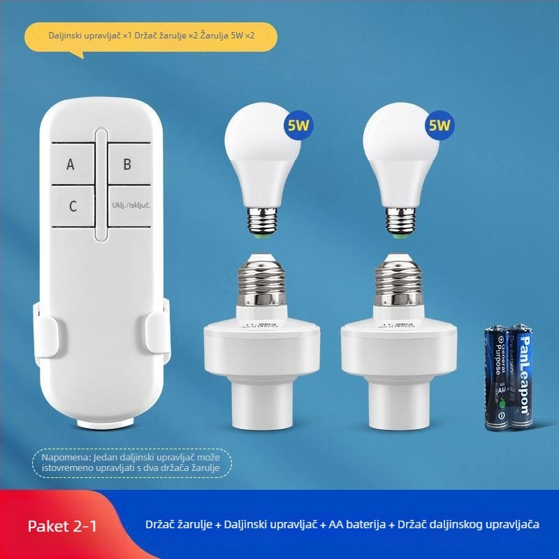 Bežični držač lampe s daljinskim upravljačem, 220V, kućna upotreba, vremenski prekidač rasvjete u spavaćoj sobi