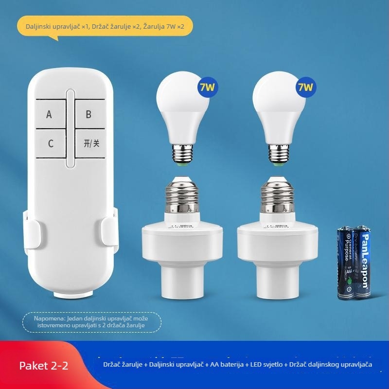 Bežični držač lampe s daljinskim upravljačem, 220V, kućna upotreba, vremenski prekidač rasvjete u spavaćoj sobi