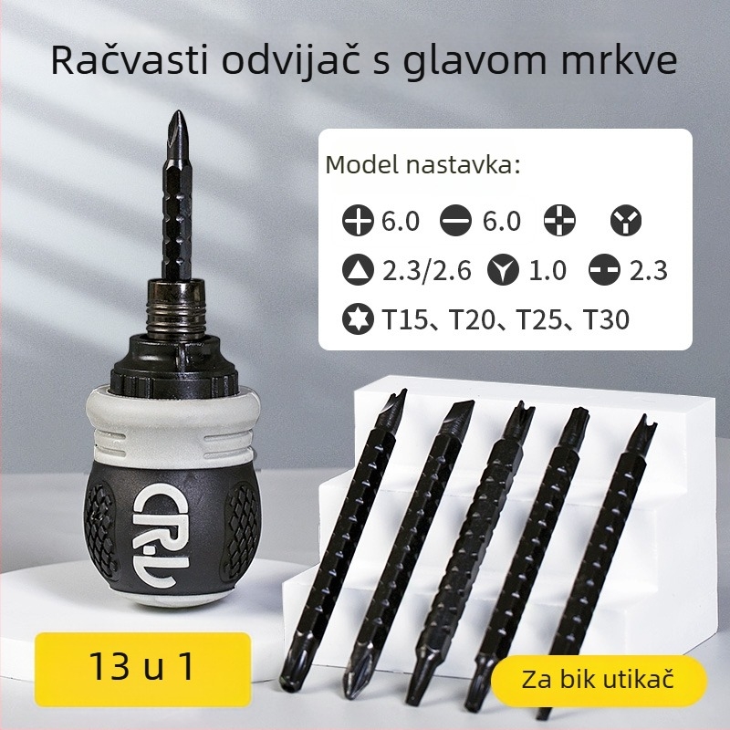 13-u-1 set odvijača za demontažu utičnica i panelnih spojeva: trokutasti, U-oblik, Y-oblik, unutarnja križna glava