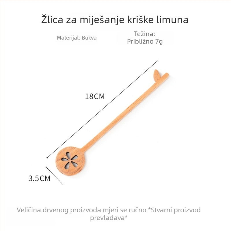 Drveni štapić za miješanje meda s dugim držalom, za kavu i mlijeko, mala drvena žličica za desert, zaštita od opeklina, kućna uporaba