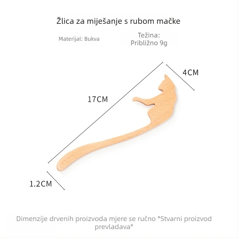Drveni štapić za miješanje meda s dugim držalom, za kavu i mlijeko, mala drvena žličica za desert, zaštita od opeklina, kućna uporaba