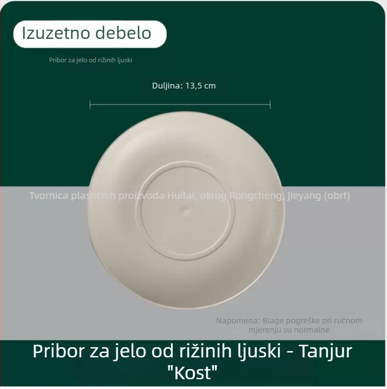 Set jednokratnog posuđa od ljuske riže – debele otporne zdjelice i tanjuri, biološki razgradivo banketno posuđe, 300 ml, 10 komada