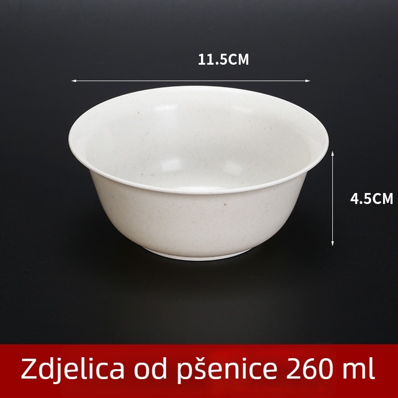 Set jednokratnog posuđa od ljuske riže – debele otporne zdjelice i tanjuri, biološki razgradivo banketno posuđe, 300 ml, 10 komada