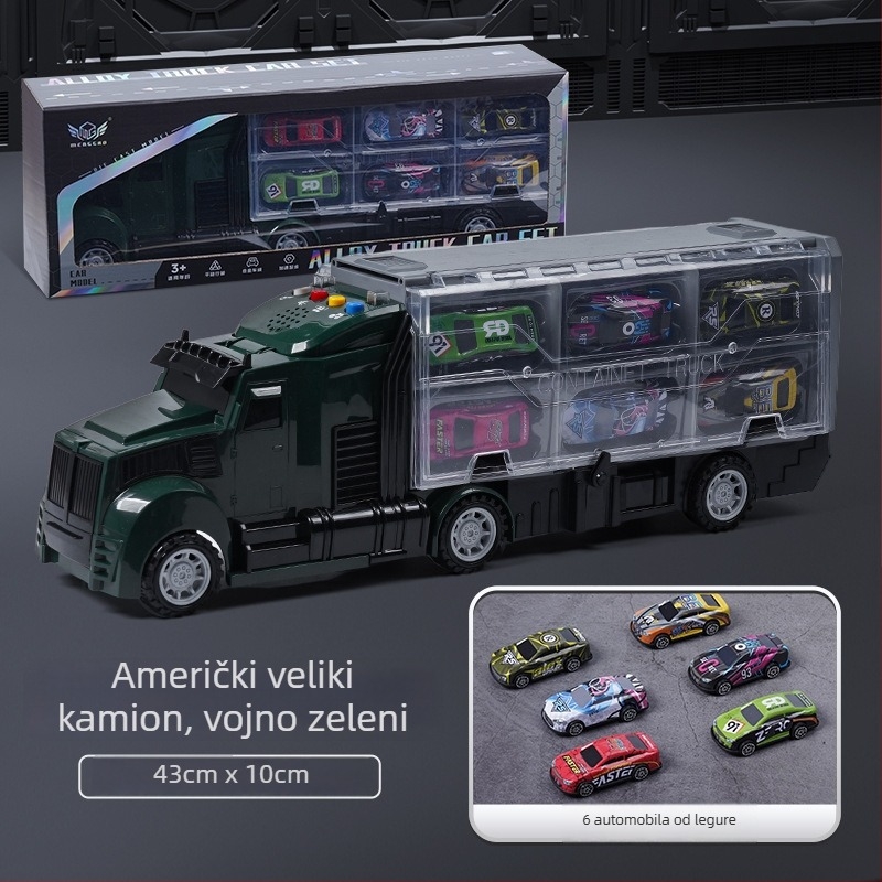 Edukativni aluminijski inženjerski model vatrogasnog vozila s velikim kontejnerskim kamionom za skladištenje