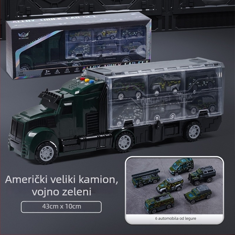 Edukativni aluminijski inženjerski model vatrogasnog vozila s velikim kontejnerskim kamionom za skladištenje