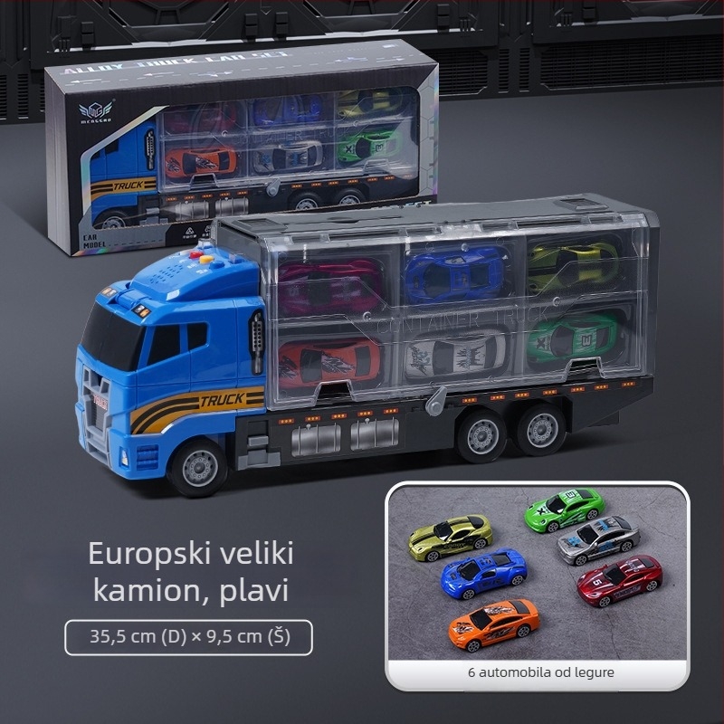 Edukativni aluminijski inženjerski model vatrogasnog vozila s velikim kontejnerskim kamionom za skladištenje