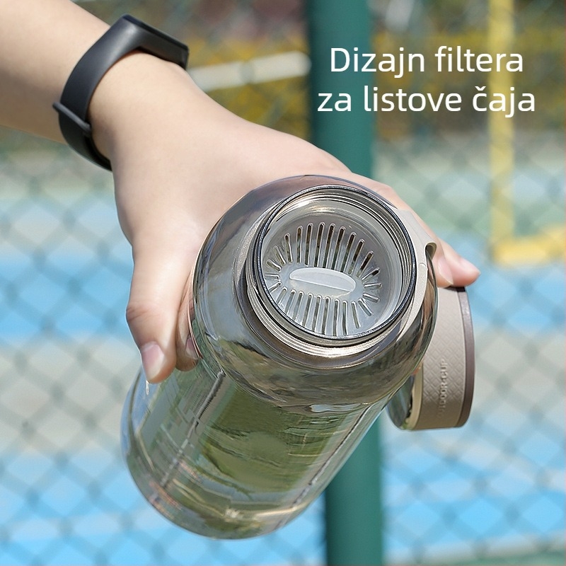 Flašica za vodu velikog kapaciteta za muškarce, svemirska šalica, plastična sportska boca za vodu za ljeto, otporna na visoke temperature, otporna na padove, prijenosna šajica za čaj