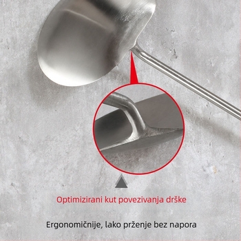 Špatula za prženje od nehrđajućeg čelika, ručno izrađena, debela, ravna spatula s dugim držakom za profesionalnu i kućnu upotrebu